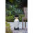 Black and White Water Fountain with Vase Design