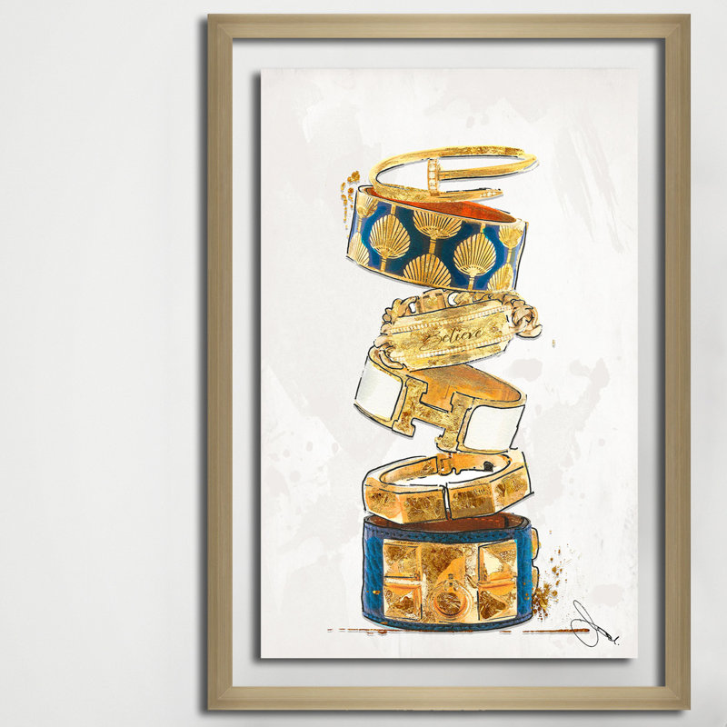 « pure gold », impression sur toile, H 27,5 po x l 21,5 po x P 0,75 po, Encadrement champagne