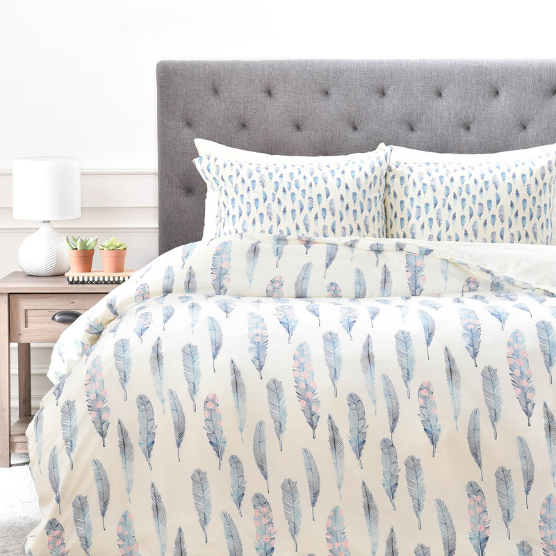 Iveta Abolina Duvet Cover, Queen Duvet Cover + 2 Shams, Beige/Blue