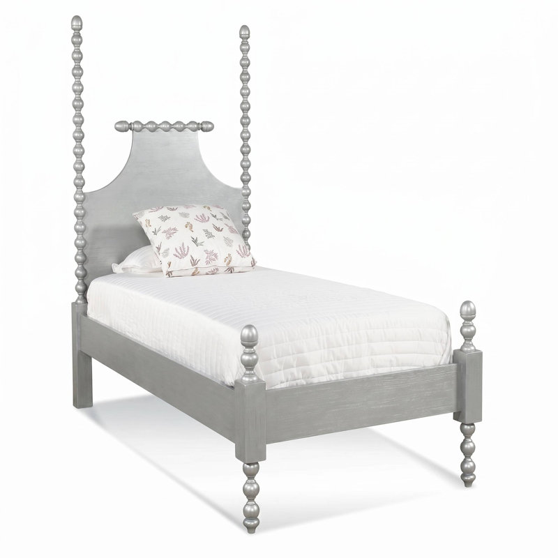 Mary Spindle Four Post Bed, Twin, Nickel