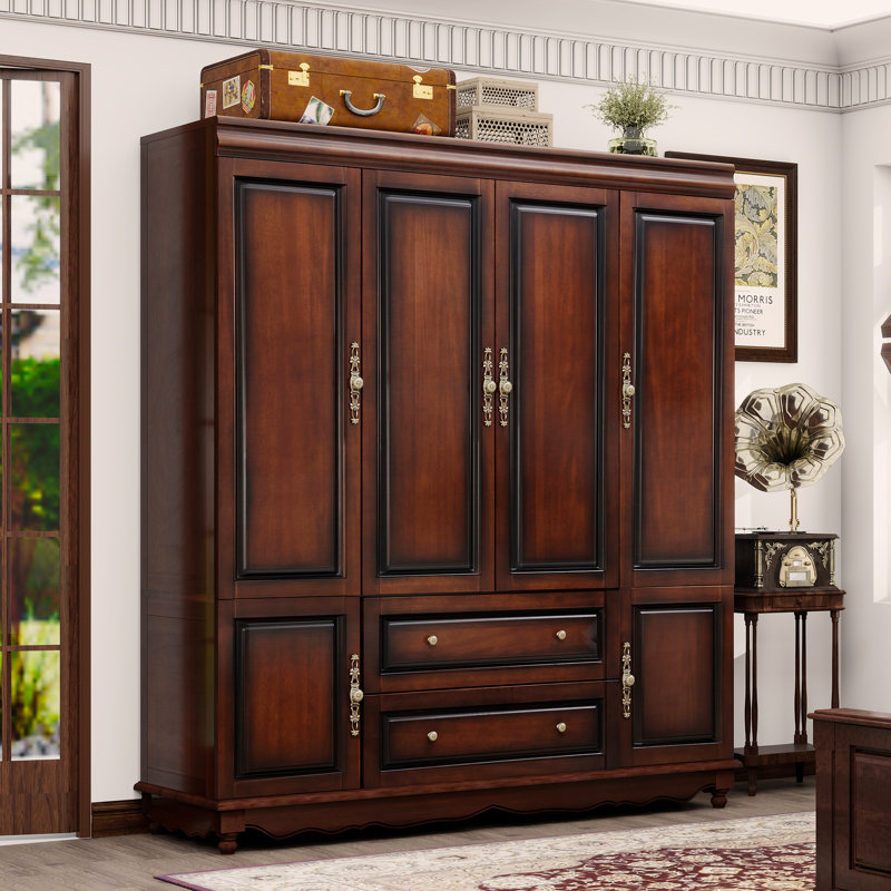 vintage wardrobe dresser Cedar Lined Stained & Painted Chifferobe The surface of the wardrobe adopts the painting technique Antique Wardrobes & Armoires