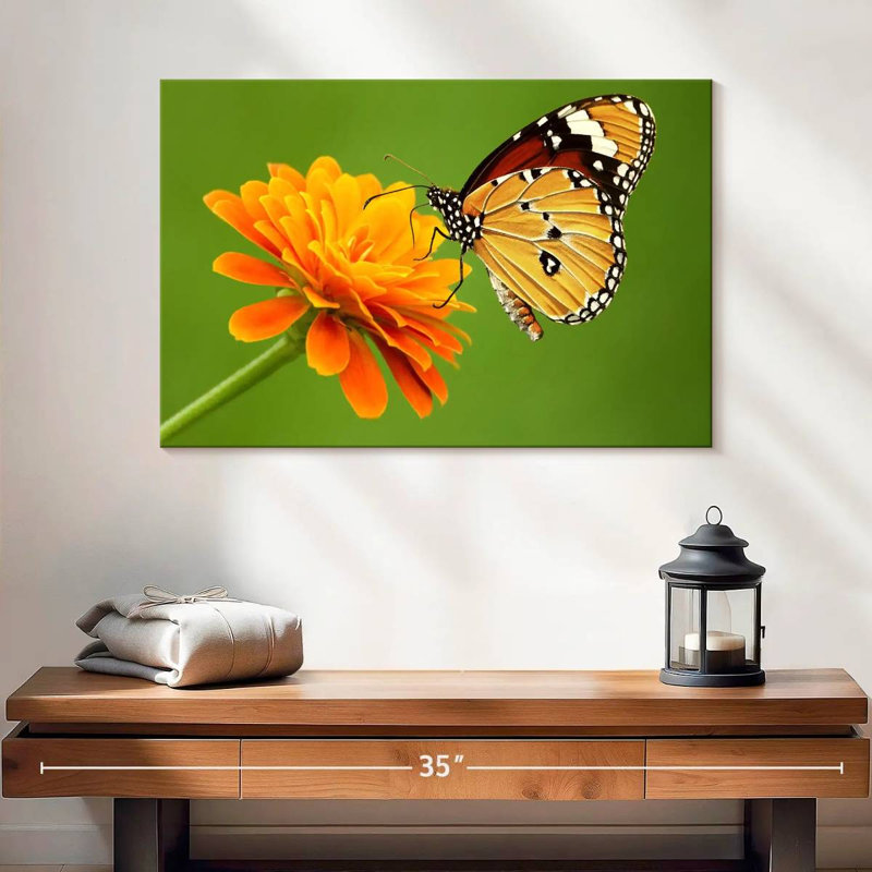 Brampt papillon avec fleur, H 16 po x l 24 po