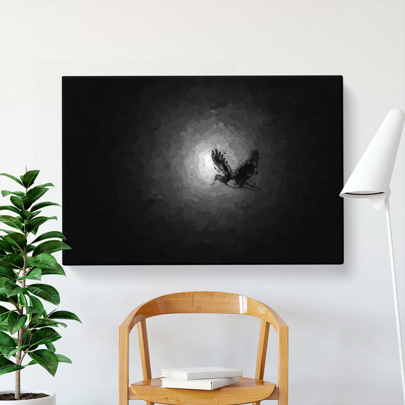 Flying Dove Bird In Abstract - Wrapped Canvas Print, 50cm H x 76cm W x 3cm D