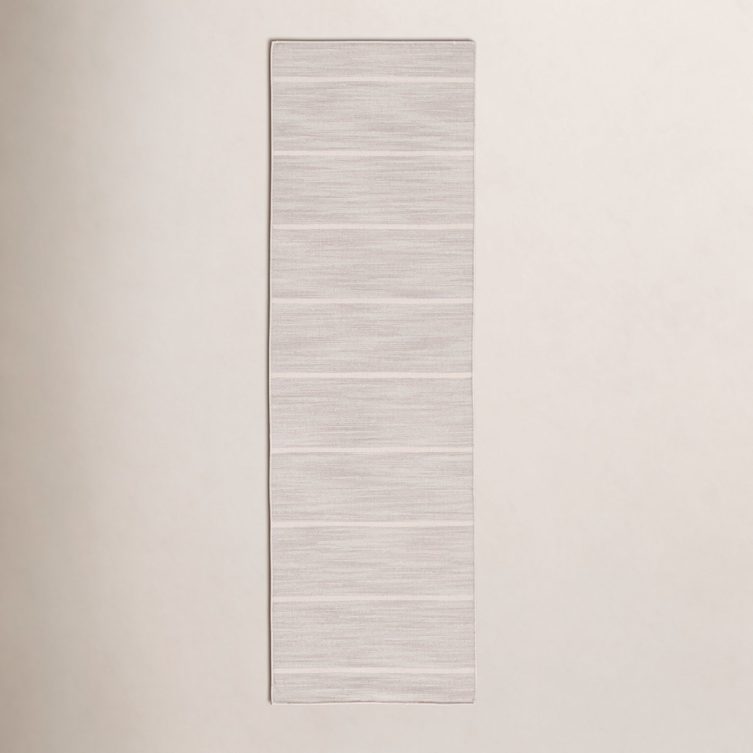 Creekmont Brown Light Gray Hand-Woven Wool Rug, Runner 2'6" x 8'