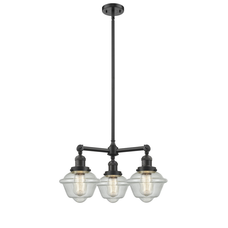 Lustre classique 3 lumières à abat-jour Baptiste, Ampoule DEL 6 watts rétro, Grainé, Nickel poli