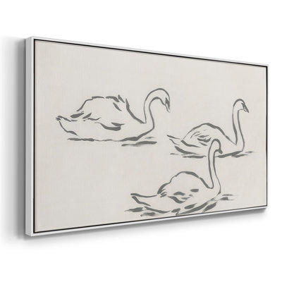 Swan Sketch II- Framed Gallery Wrapped Canvas -Ready to Hang