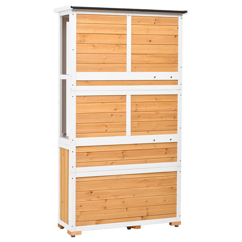 Armoire de rangement en bois pour l'extérieur, Jaune