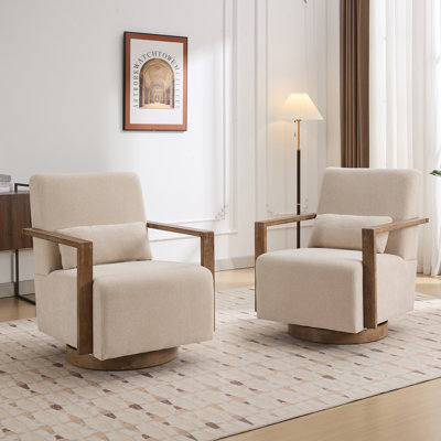 Brehana Upholstered Swivel Armchair (Set of 2)