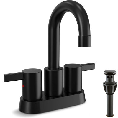 Centerset 2-handle Bathroom Faucet with Drain Assembly