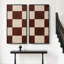 Motif géométrique rétro en damier pour entrée - ensemble de 2 reproductions d'art encadrées sur toile -1032427290-1032427291