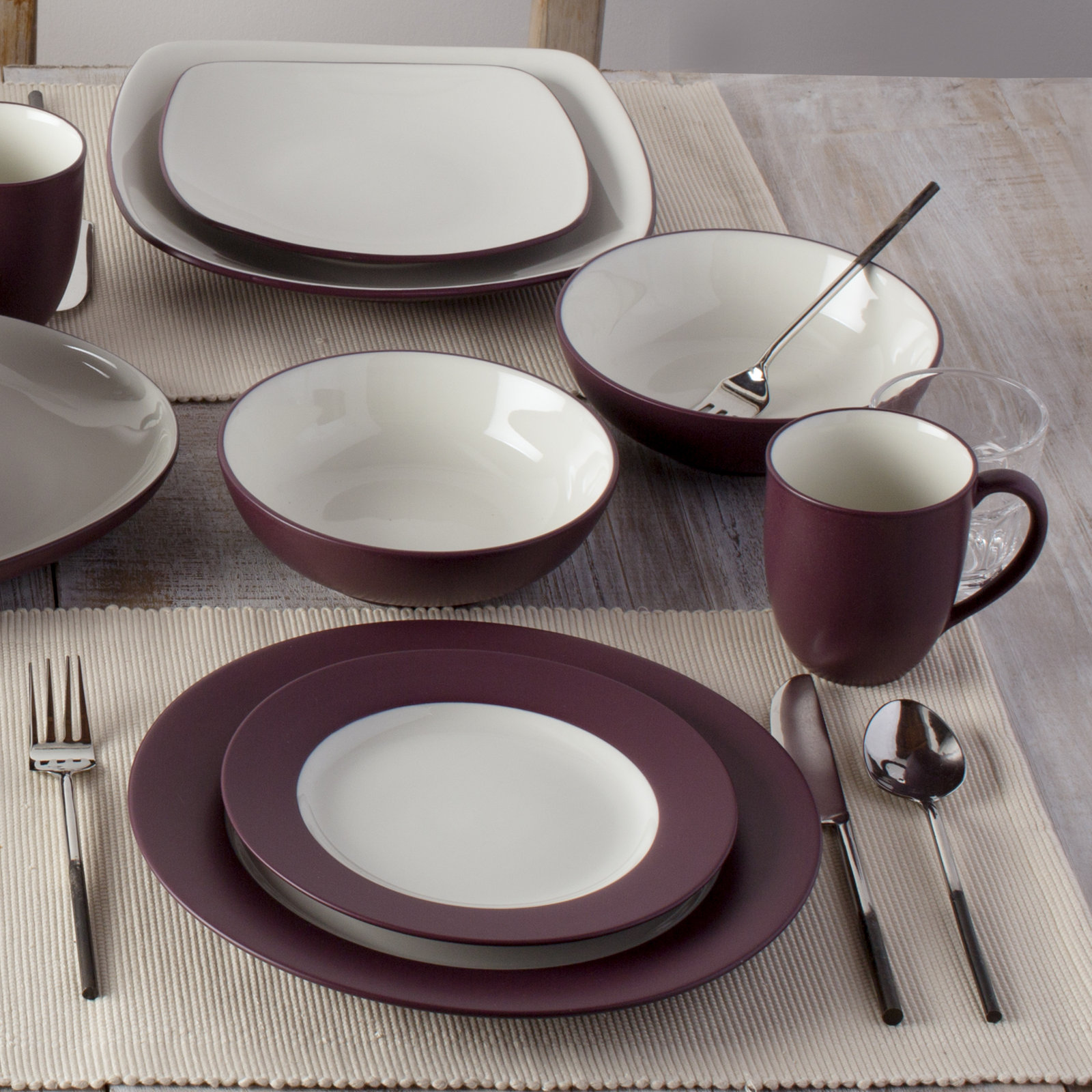 Noritake Colorwave Rim Salad Plates, 8-1/4", Burgundy