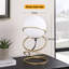 Lampe de table, globe en verre blanc, base 4 anneaux en spirale 14 po
