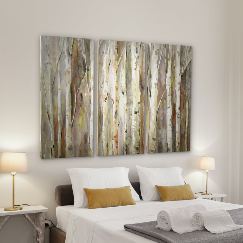 " Birch Path " 3 - Pieces, 40" H x 60" W x 1.5" D