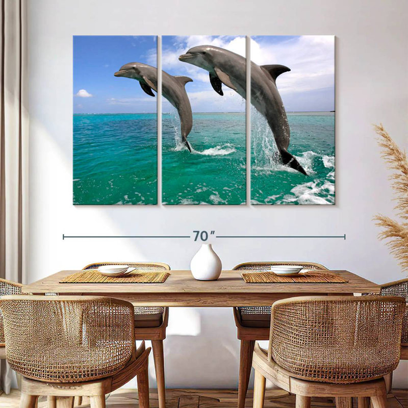 Brampt Two Jumping Dolphins, 28" H x 45" W