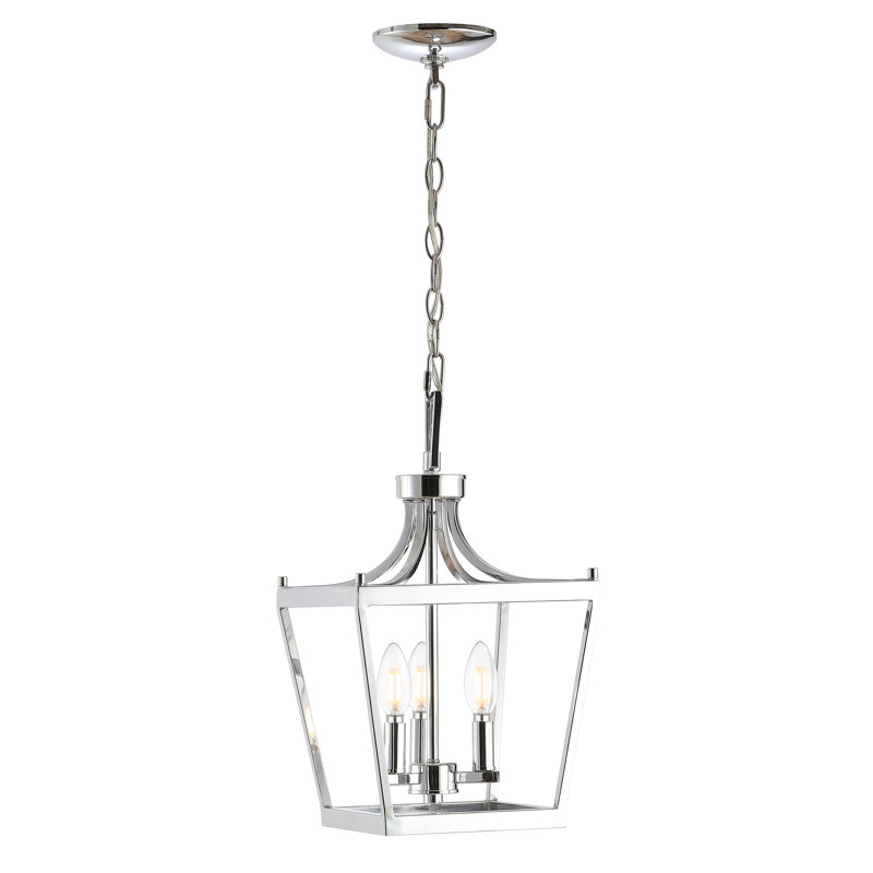 Luminaire suspendu géométrique 3 lumières Napavine, Chrome poli