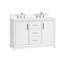 Meuble-lavabo simple 48 po Luton avec comptoir en quartz blanc cristal, lavabo et dosseret, bois massif pré-assemblé