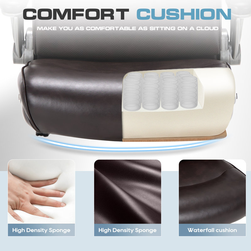 High-End Ergonomic Office Chair With Adjustable Headrest and Multi-Position Tilt, Brown