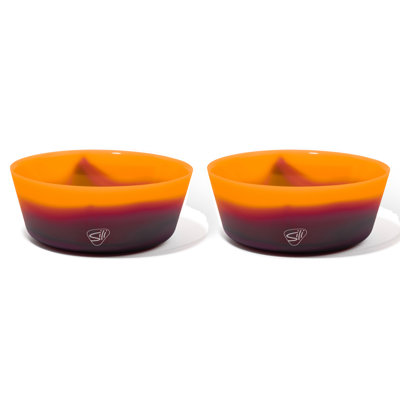 Silipint: Ensemble de 2 en silicone 18 oz Squeeze-A-Bowl: Sun Storm - micro-ondable, flexible, incassable, antidérapant, facile à saisir