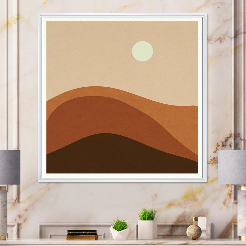 Abstrait paysage de lune mininalisme IV - sur, H 36 po x l 36 po x P 1,5 po, Toile encadrée flottée blanche