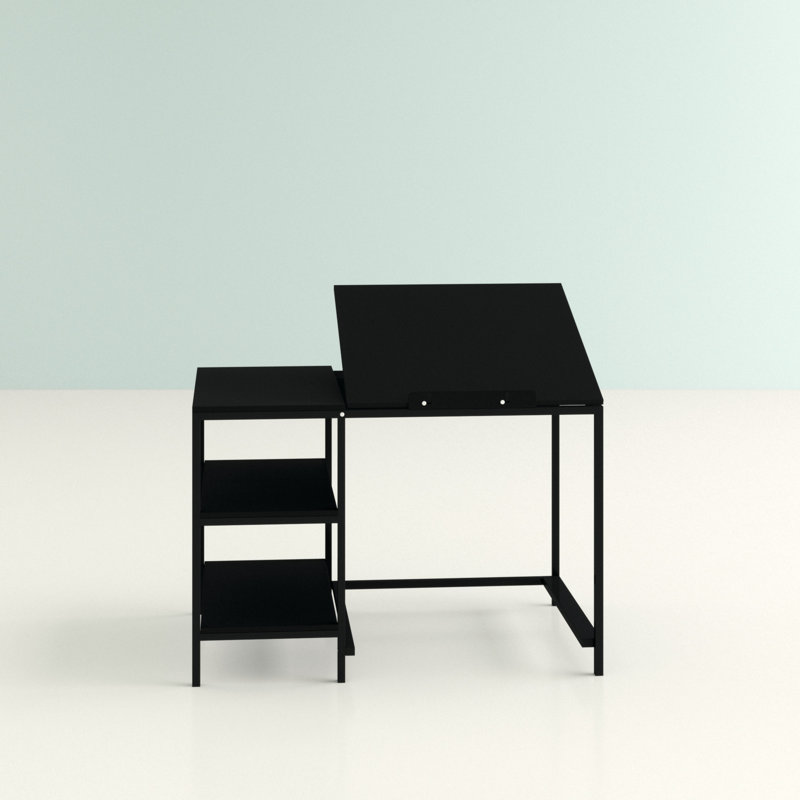 Marlie Metal Base Writing Desk, Black