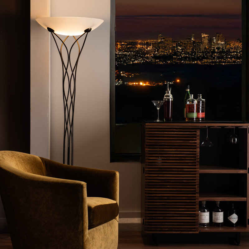 Lattice Torchiere Floor Lamp, Bronze