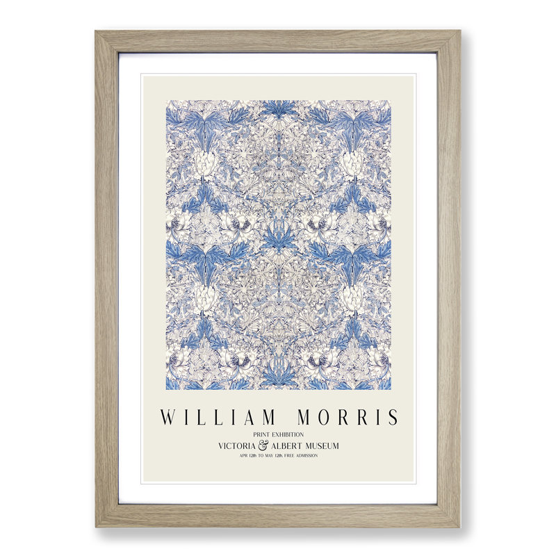 Honeysuckle Vol.1 by William Morris - Picture Frame Painting, 36cm H x 27cm W x 2cm D, Oak Framed