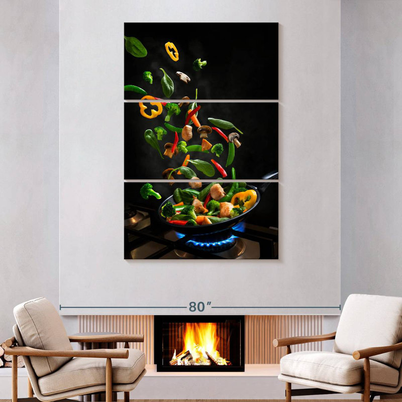 Yarlin Flying Stir-Fried Vegetables, 74" H x 48" W