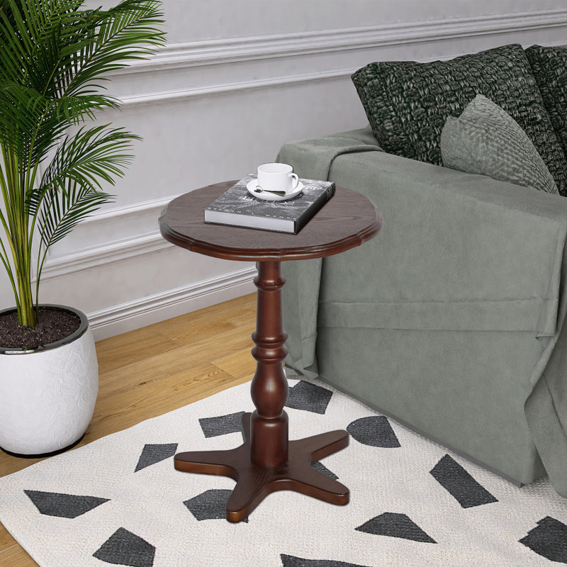 Petite table de bout ronde 15,75 pouces, Noyer brun