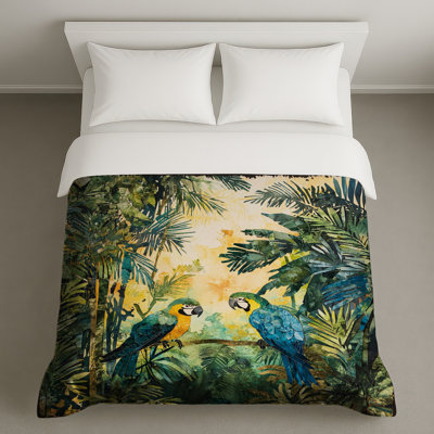 Tropical Parrots In Jungle Duvet Covers