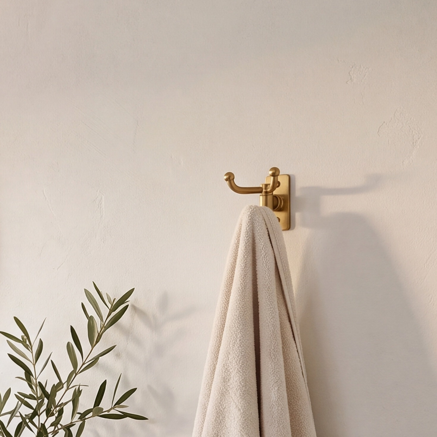Castia by Studio McGee Double Robe Hook, Vibrant Brushed Moderne Brass