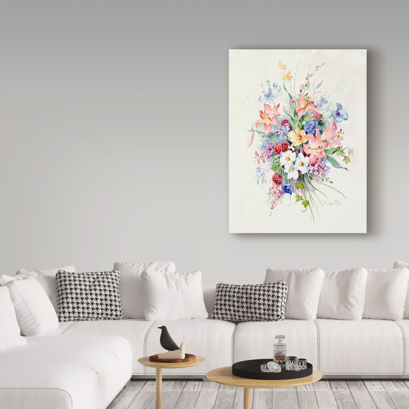 «Spring Bouquet 2» par Barbara Mock, reproduction sur toile, H 19 po x l 14 po x P 2 po