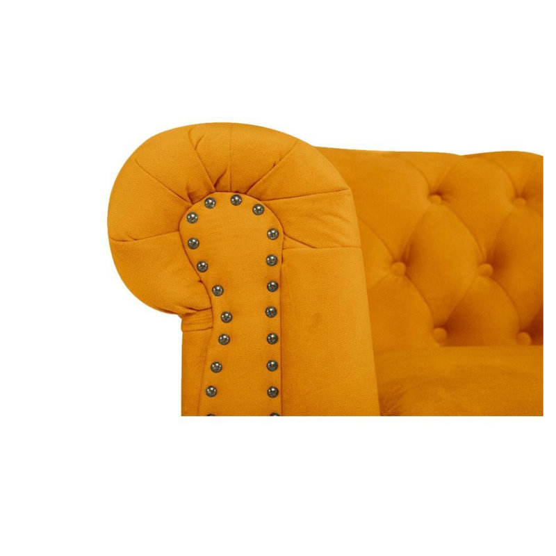 Lakefront Velvet Armchair, Yellow