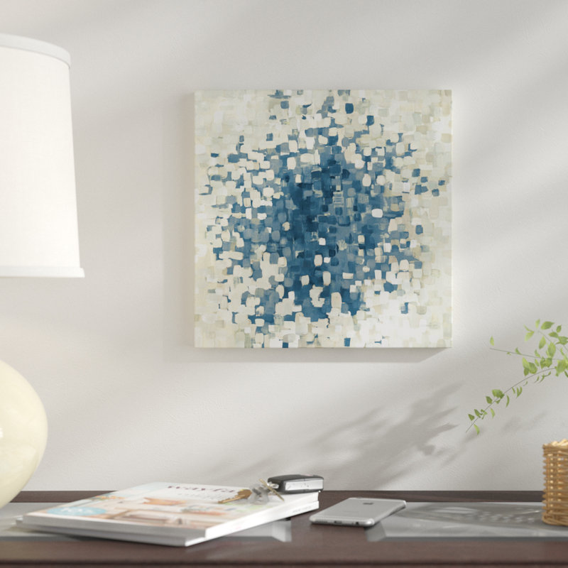 « summer blocks blue », impression sur toile, H 12 po x l 12 po x P 0,75 po, Pas de tapis, Toile tendue