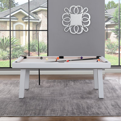 Indoor/Outdoor Billiards Pool Table 6-Seater Dining Set With Accessories