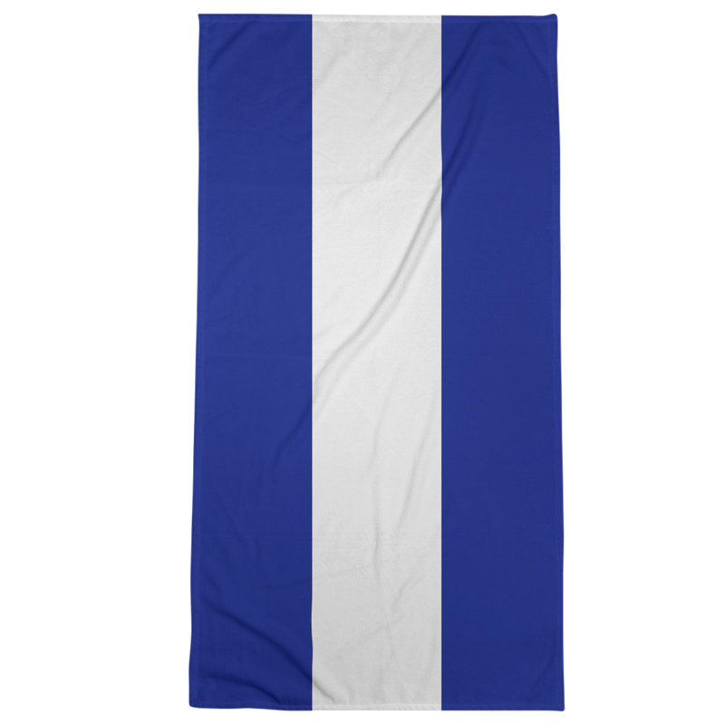 Cotton Blend Beach Towel, Blue/Off White