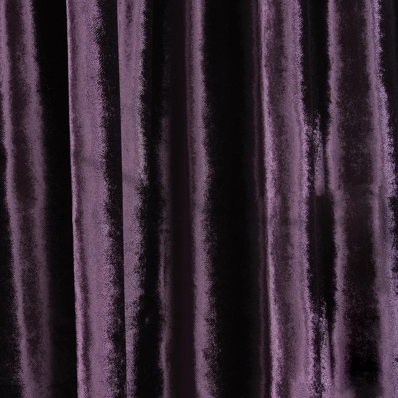 Rideau simple extra long et extra large en velours brillant de luxe, Aubergine, L 100 po x L 108 po