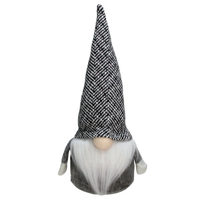 Décoration de Noël de table gnome debout 12 "gris et blanc