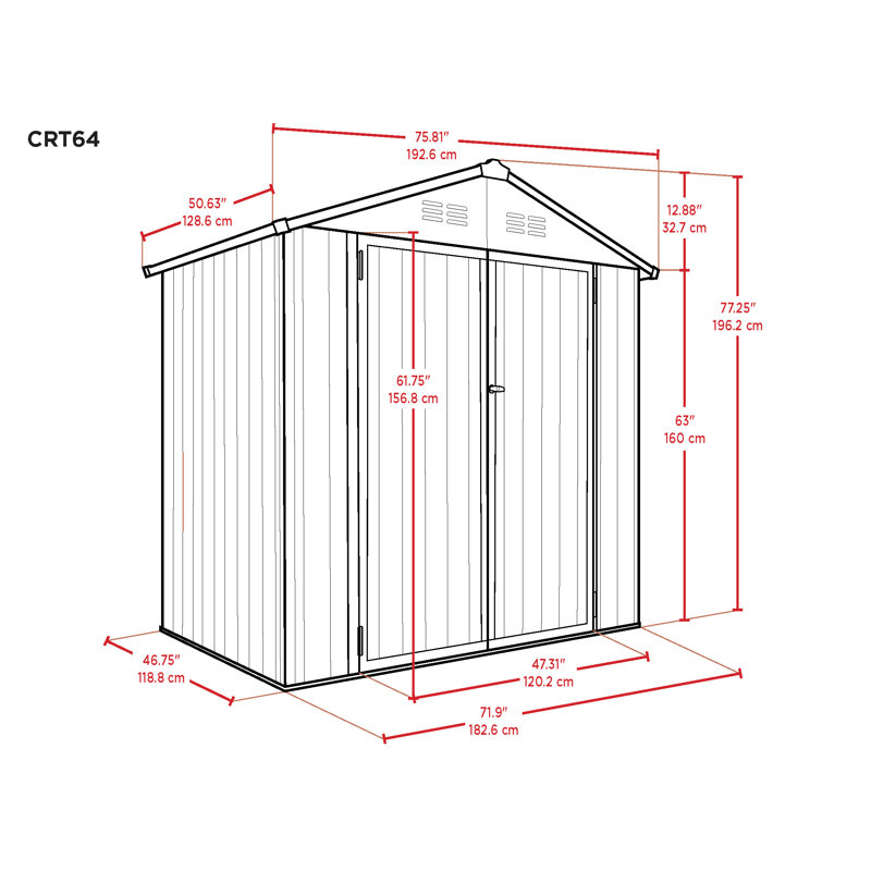 6 ft. x 4 ft. Tan and Brown Metal Storage Shed
