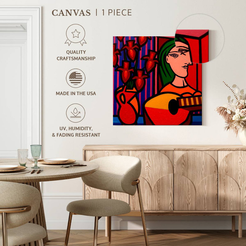 Leisha hommage à Picasso II, H 20 po x l 20 po