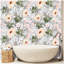 Red Barrel Studio® 93032 - Papier peint adhésif auto-adhésif à motif floral en vinyle autocollant gris / noir / rose 17,7 po x 9,8 pi