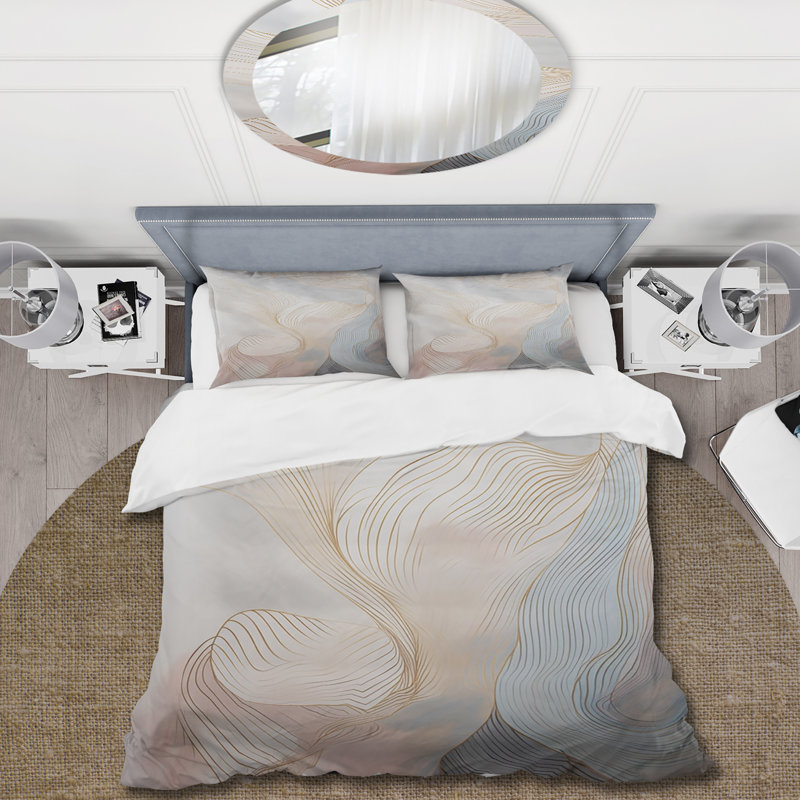 Ensemble de housse de couette or et gris, Housse de couette très grand et 2 très grandes t