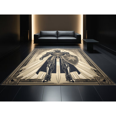Tapis gris moelleux doux et moelleux Duque Paladin Warrior Starburst
