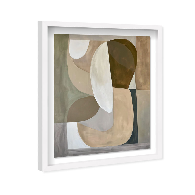 Breeze of Soft Shapes I Shadowbox Abstract Print by Oliver Gal, Black Frame, 16 x 20, 21.5"H x 17.5"W, White Frame