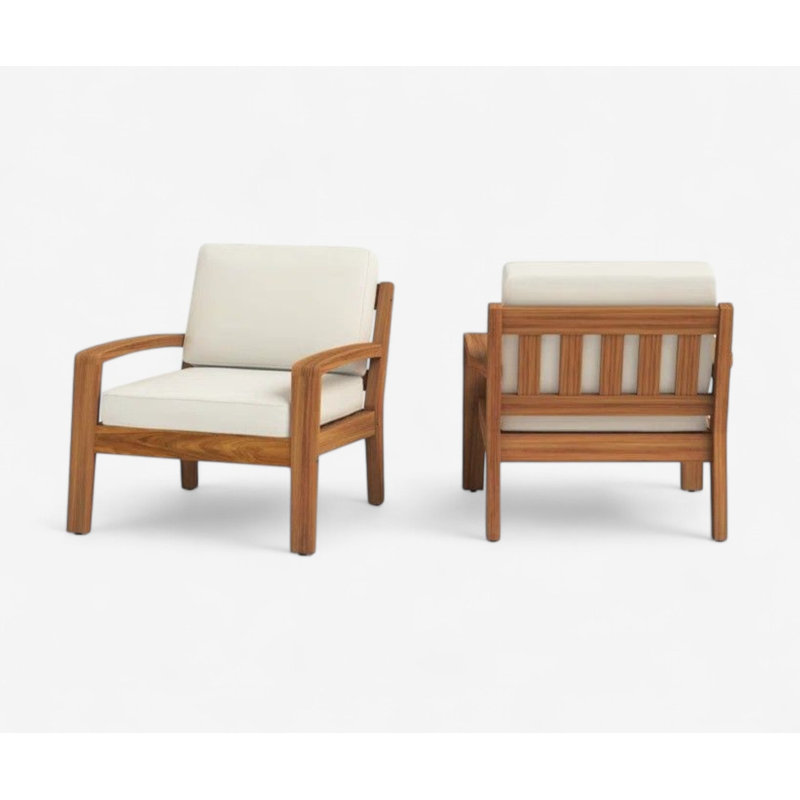 Fauteuil club en acacia massif