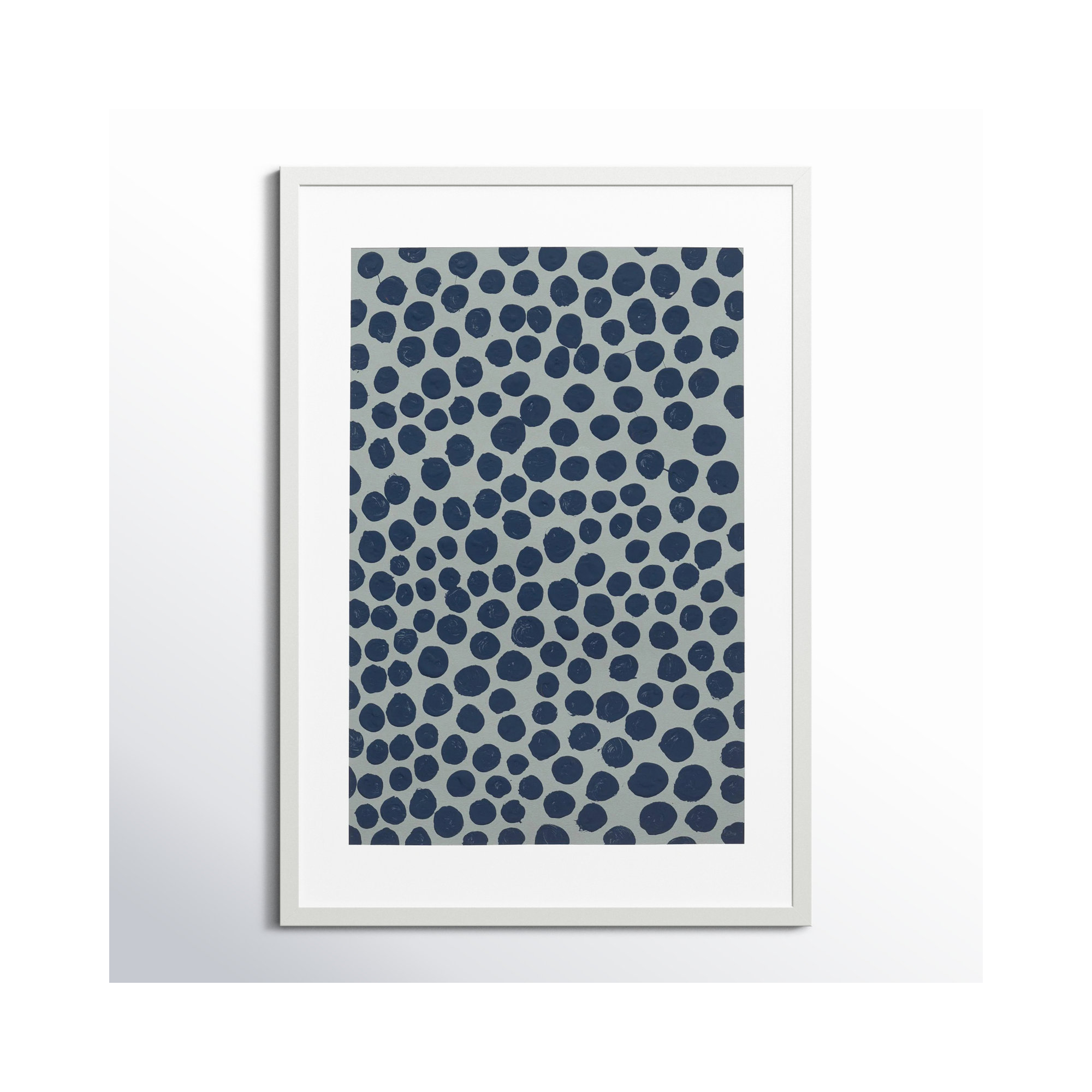 Blackberry On Gray by Michela Sorrentino, White, 50" H x 35" W x 1.25" D