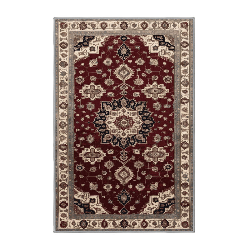 Tapis persan gris lavable à la machine, Rectangulaire 2 pi x 3 pi