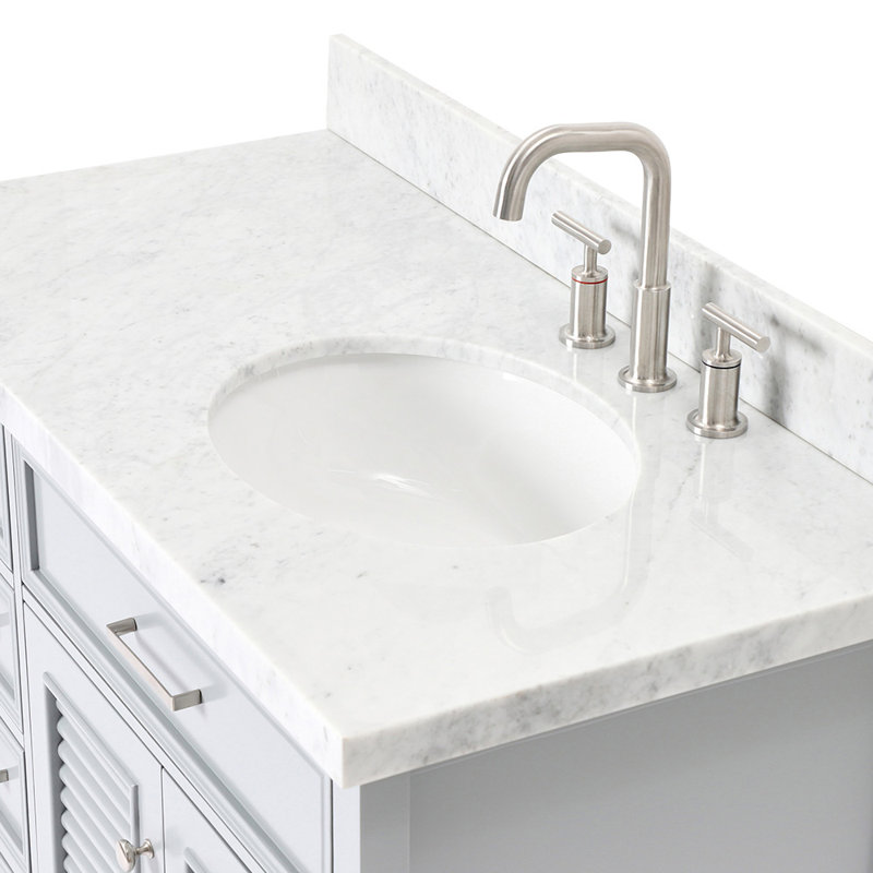 Ensemble de meuble-lavabo simple 43 po Blazier, gris, Droite