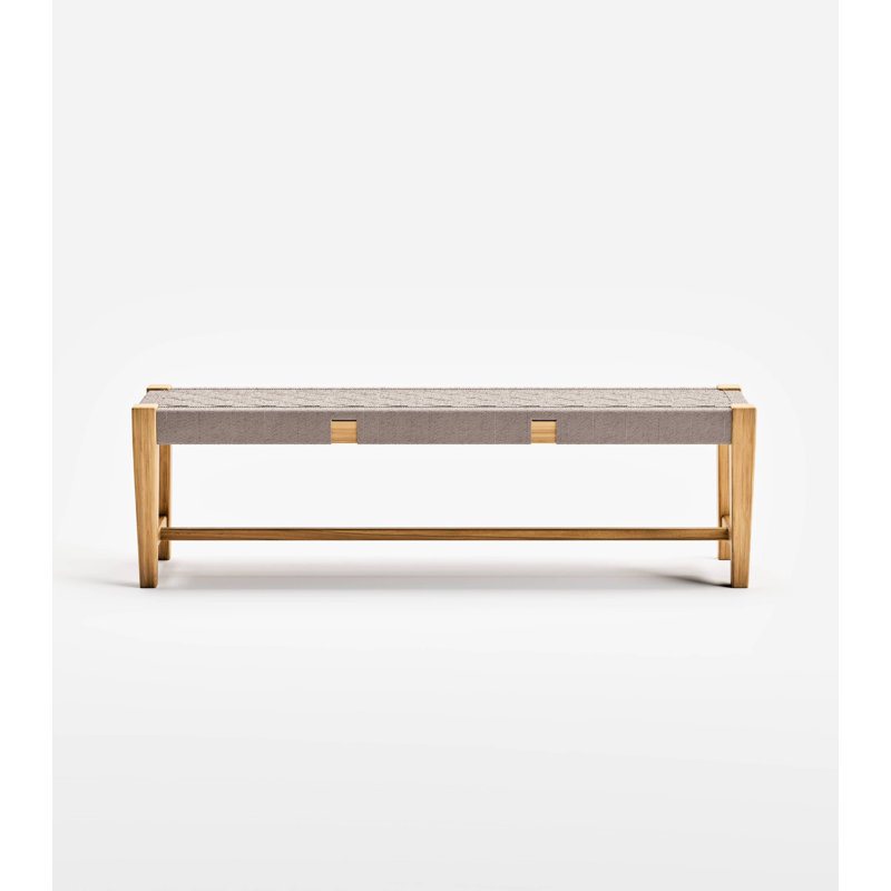 Masaya Upholstered Bench, Natural/Taupe Basket Cord