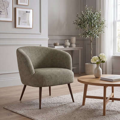 Mid-Century Modern Upholstered Tub Chair