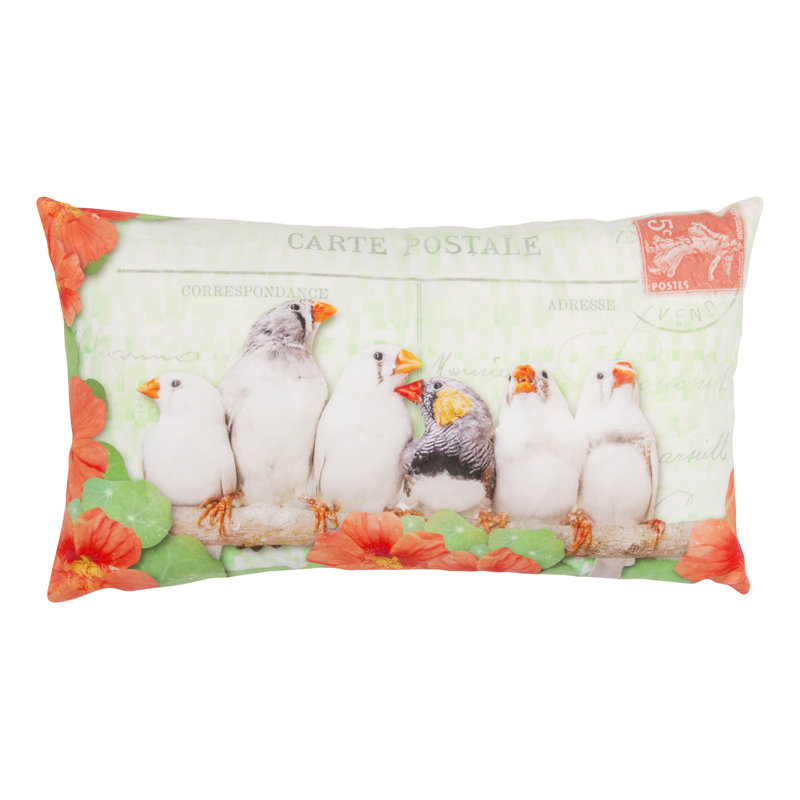 Coussin lombaire en coton oiseau Bunte Vogel